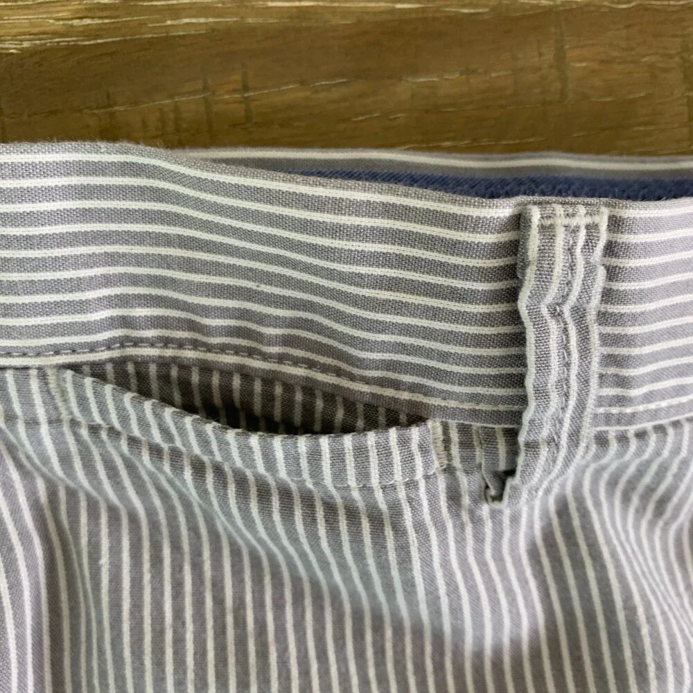J Crew Club mens gray striped chino shorts size 34